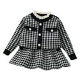 thumbnail image 1 of REDARER Toddler Girls 2PC Set: Plaid Knit Top & Skirt, Fall Casual Dressy Outfit, Kids Sets Clothes, for Size 5-6 Years, 1 of 3