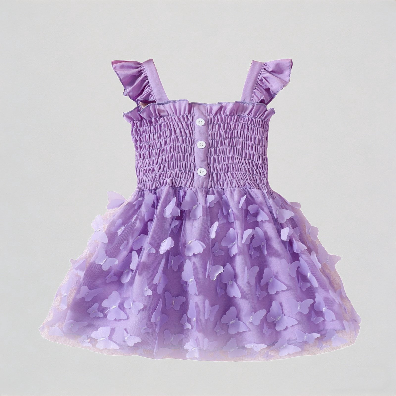 REDARER Toddler Girls' Butterfly Dress, Smocked Flutter Sleeve Tulle ...