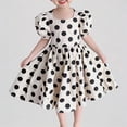 thumbnail image 1 of REDARER Toddler Girls' Polka Dot Puff Sleeve Dress, Square Neck Flared A-Line Princess Dress, Retro Casual Summer Dress for Kids,5-6 Years, 1 of 8