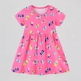 thumbnail image 1 of REDARER Toddler Girls' Short Sleeve Butterfly Print Dress, Cotton A-Line Sundress, Summer Casual Dance Party Princess Dress for Kids,5-6 Years, 1 of 6