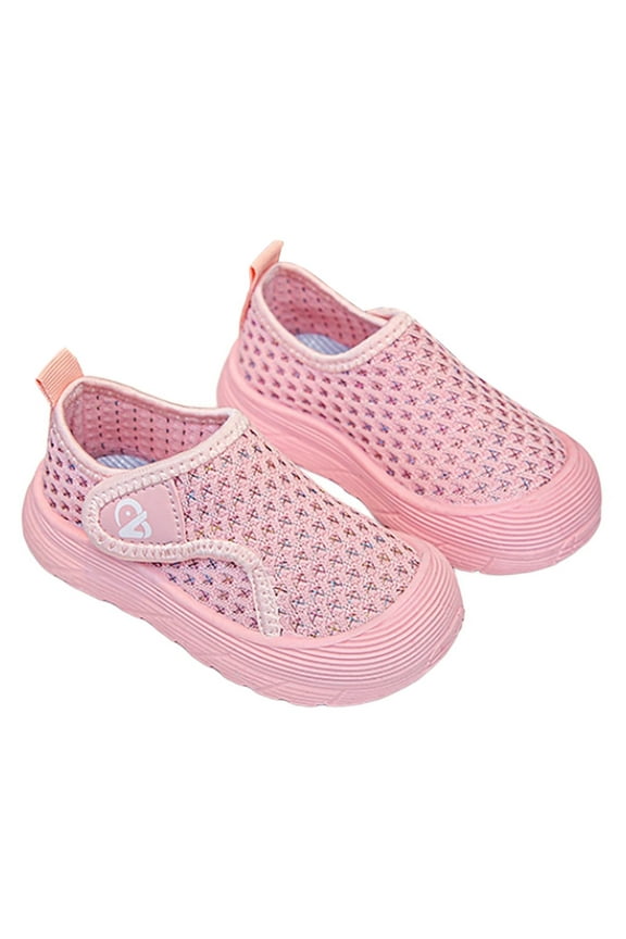 Toddler Girls Soft-Sole Canvas Slippers - Breathable Indoor First Walkers for Baby & Playtime,Color:Red,Size:7-8 Years