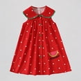 thumbnail image 1 of REDARER Toddler Girls' Summer Sleeveless Polka Dot Dress with Watermelon Print & Flutter Collar Ruffle Trim Button Front Holiday Party Kids Outfit,3-4 Years, 1 of 7