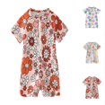 thumbnail image 1 of REDARER Toddler Girls UPF 50+ Sunsuit, Floral Print One-Piece Rash Guard with Zip Front,6-12 Months, 1 of 4