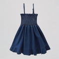 thumbnail image 1 of REDARER Toddler Girls' Wash Denim Sundress, Smocked Spaghetti Strap Ruffled Hem Dress, Summer Casual Princess Dress for Kids,1-2 Years, 1 of 8