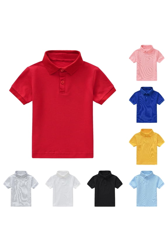 Toddler Kids Short Sleeve Polo Soft Breathable Solid Summer School Holiday Casual Tops School Uniform,3-4 Years