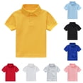thumbnail image 1 of REDARER Toddler Kids Short Sleeve Polo Soft Breathable Solid Summer School Holiday Casual Tops School Uniform,4-5 Years, 1 of 4