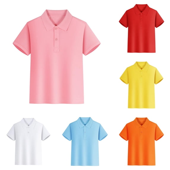 REDARER Toddler Kids Short Sleeve Polo Soft Cotton Solid Summer Beach School Casual Tops School Uniform,11-12 Years