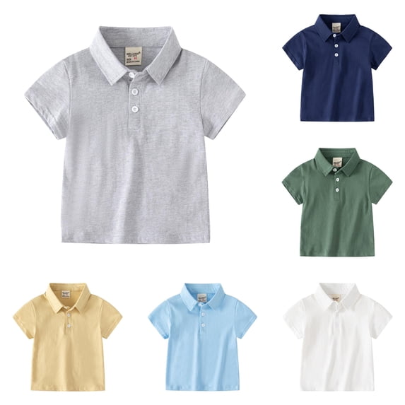 REDARER Toddler Kids Short Sleeve Polo Soft Cotton Solid Summer School Casual Daily Tops School Uniform,2-3 Years
