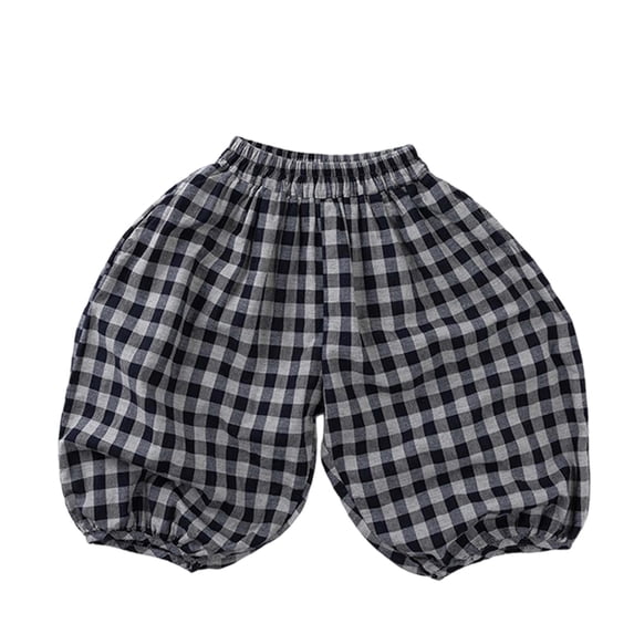 REDARER Toddler Plaid Bubble Pants, Soft Elastic Waist Casual Summer Holiday Trousers for Boys & Girls,6-12 Months