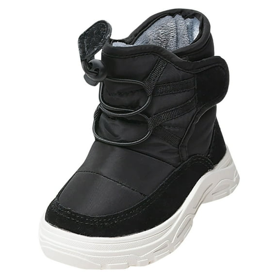REDARER Toddler Snow Boots - Non- Rubber Sole Winter Booties for Boys & Girls,Color:S1 Black,Size:18-24 Months
