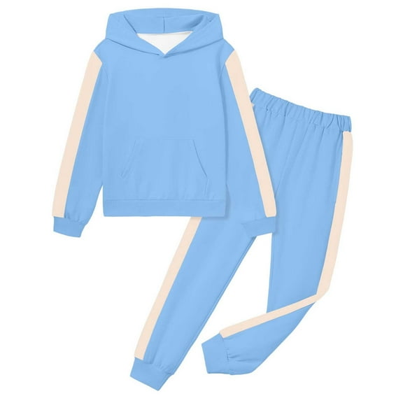 REDARER Two Piece Color for Children Girls and Boys Casual Hoodie Long Sleeved Fashionable Sweatshirt and Sweatpants,Kids Clothing,Size:6-7 Years