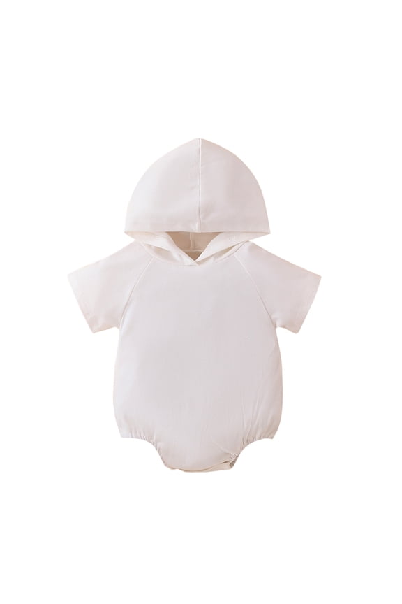 Unisex Baby Hooded Romper Short Sleeve Oversized Bubble Jumpsuit for Summer Outfits,0-3 Months