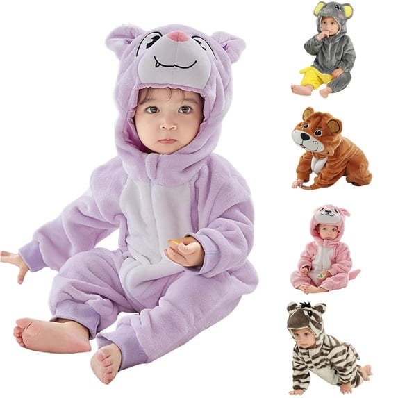 REDARER Unisex Baby Lion Hooded Zipper Jumpsuit for Halloween Cosplay Party Photoshoot Stage Show Holiday Dress Up Outfit,1-2 Years