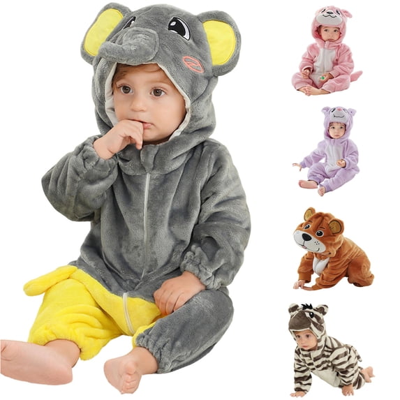 REDARER Unisex Baby Lion Hooded Fleece Zipper Jumpsuit Costume for Halloween Cosplay Party Photoshoot Stage Show Holiday Dress Up Outfit,3-4 Years