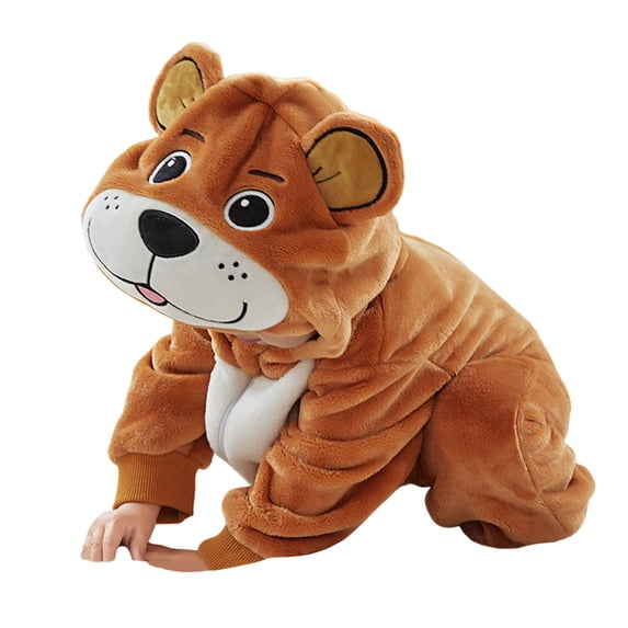 REDARER Unisex Baby Lion Hooded Zipper Jumpsuit for Halloween Cosplay Party Photoshoot Stage Show Holiday Dress Up Outfit,3-6 Months