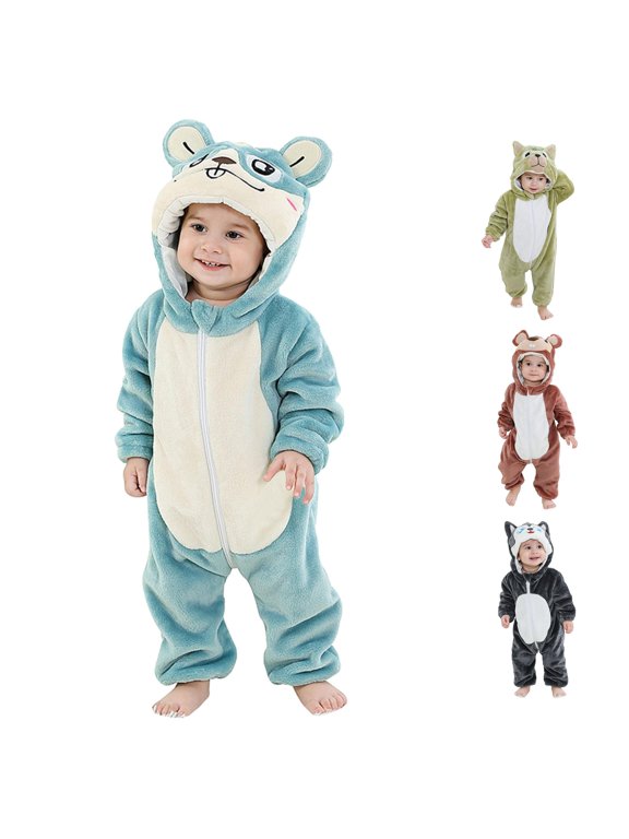 Unisex Baby Squirrel Hooded Zipper Jumpsuit for Holiday Cosplay Party Stage Performance Photoshoot Dress Up Outfit,3-6 Months