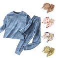 thumbnail image 1 of REDARER Unisex Kids 2 Piece Sleep Set Double Layer Pure Cotton Bear Print Crew Neck Long Sleeve Warm Loungewear Pajamas Homewear,3-4 Years, 1 of 3
