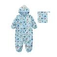 thumbnail image 1 of REDARER Unisex Kids Dinosaur Car Print Hooded One Piece Rain Suit Reflective Strips Packable Waterproof Outdoor Boys Girls Raincoat with Storage Bag,1-3 Years, 1 of 5