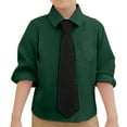 thumbnail image 1 of REDARER Unisex Kids Gentleman Shirt with Tie - Solid Long Sleeve Toddler Lapel Button-Down Formal Casual Top,4-5 Years, 1 of 5