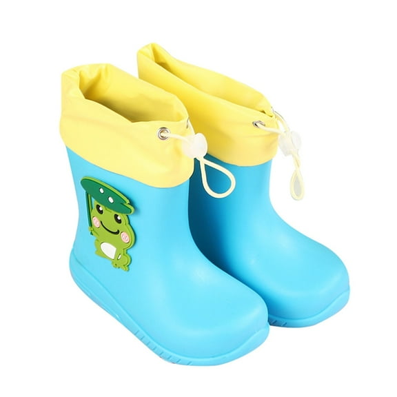 REDARER Unisex Kids Rain Boots, Lightweight Water Shoes with Adjustable Drawstring, Non- Cartoon Design for Rainy Season Play,Size:5-6 Years