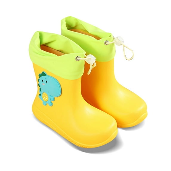 REDARER Unisex Kids Water Shoes, Lightweight Cartoon Rain Boots with Adjustable Drawstring, Non- Rainy Season Footwear,Size:8-10 Years