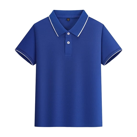 REDARER Unisex Striped Polo Shirt - Gentleman Style Collar Short Sleeve Summer Kids Casual Holiday Versatile Top,5-6 Years