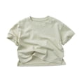 thumbnail image 1 of REDARER Unisex Toddler Batwing Sleeve T-Shirt - Solid Color Loose Fit Asymmetrical Summer Beach Holiday Casual Kids Daily Wear Top,1-2 Years, 1 of 6