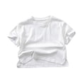 thumbnail image 1 of REDARER Unisex Toddler Batwing Sleeve T-Shirt - Solid Color Loose Fit Asymmetrical Summer Beach Holiday Casual Kids Daily Wear Top,5-6 Years, 1 of 6