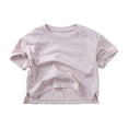 thumbnail image 1 of REDARER Unisex Toddler Batwing Sleeve T-Shirt - Solid Color Loose Fit Asymmetrical Summer Beach Holiday Casual Kids Daily Wear Top,6-7 Years, 1 of 6