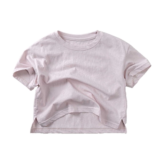 REDARER Unisex Toddler Batwing Sleeve T-Shirt - Solid Color Loose Fit Asymmetrical Summer Beach Holiday Casual Kids Daily Wear Top,6-7 Years