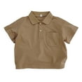 thumbnail image 1 of REDARER Unisex Toddler Polo Shirt - Gentleman Style Solid Color Collar Short Sleeve Summer Kids Beach School Party Daily Casual Top,3-4 Years, 1 of 4