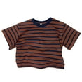 thumbnail image 1 of REDARER Unisex Toddler Striped Tee - Short Sleeve Casual Summer Kids Beach Holiday Comfortable Versatile Top,3-4 Years, 1 of 5