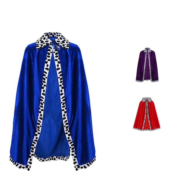 REDARER Velvet Cape Cloak Spotted Collared Robe for Masquerade Cosplay Halloween Party Performance Outfit,One Size