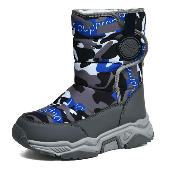 REDARER Waterproof Snow Boots with Plush Lining, Non- Thick Sole Winter Boots for Kids, Comfortable Warm PU Booties,Size:2