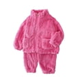 thumbnail image 1 of REDARER Winter Girls Pajama Two Piece Outfit Cozy Flannel Thermal Loungewear for Toddler and Kid Sleepwear,Kids Clothing,Size:0-1 Years, 1 of 3