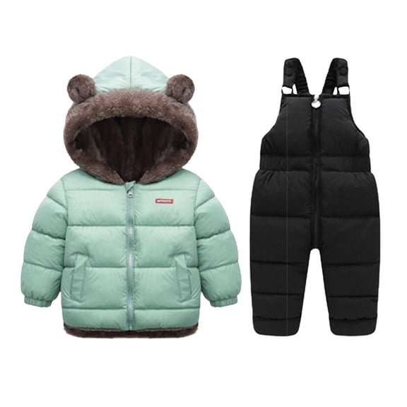 REDARER Winter Snowsuit for Toddlers Girls Insulated Padded Overalls with Jacket Warm Cozy Outfit for Baby Cold Weather Play,Size:2-3 Years
