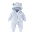 thumbnail image 1 of REDARER Baby Girls Thermal Snowsuit Insulated Jumpsuit, Hooded Outdoor Romper for Winter Warmth,6-9 Months, 1 of 3