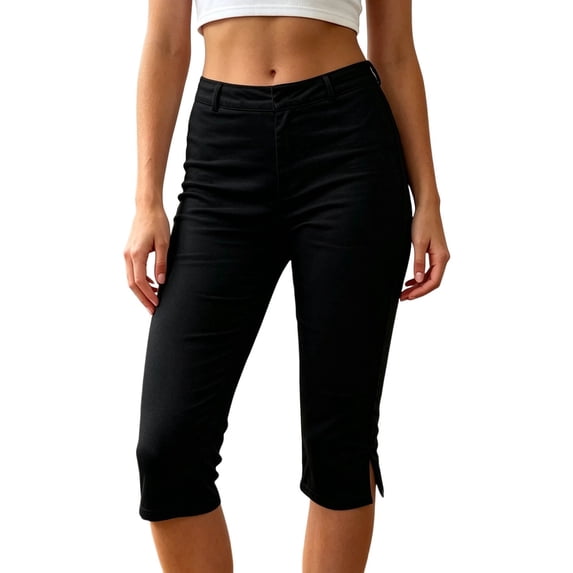 REDARER Women's High Waist Slim Fit Capri Pants Soft Stretchy Control Top Cropped Leggings for Daily Wear,M