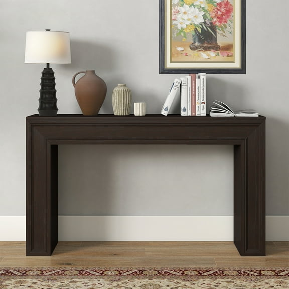 REDAYFUR 55" Long Console Table, Wooden Sofa Table Behind The Couch, Entryway Table for Entrance, Hallway, Living Room-Cherry