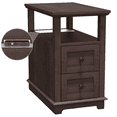 thumbnail image 1 of REDAYFUR Narrow End Table with Flip Top Charging Station and 2 Drawers, Type-C & USB port & Power outlets, Wooden Storage Cabinet, Side Table with Storage for Living Room and Bedroom | Espresso, 1 of 7