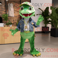 REDBROKOLY mascot character of a Green Python dressed with a Boyfriend ...