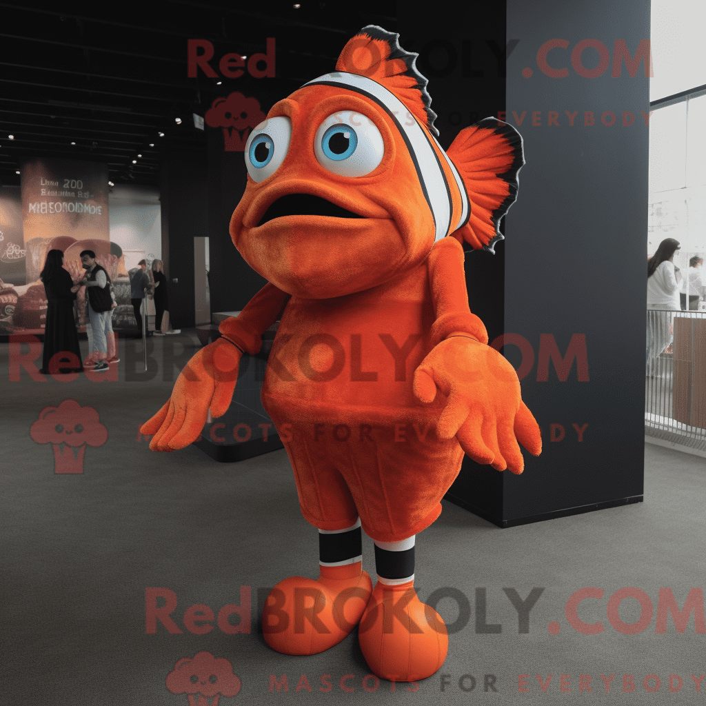 REDBROKOLY mascot character of a Red Clown Fish dressed with a Dress ...