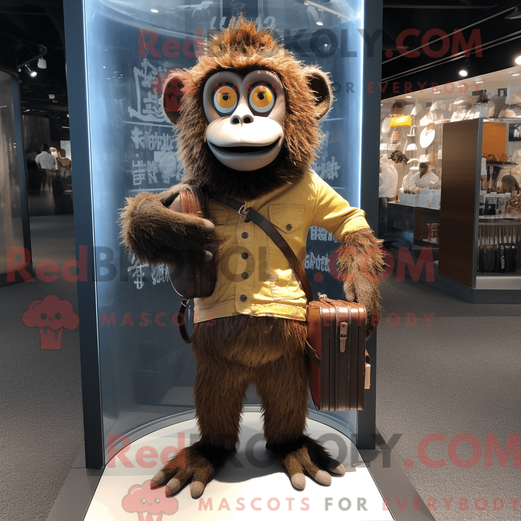 REDBROKOLY mascot character of a Rust Monkey dressed with a Cardigan ...