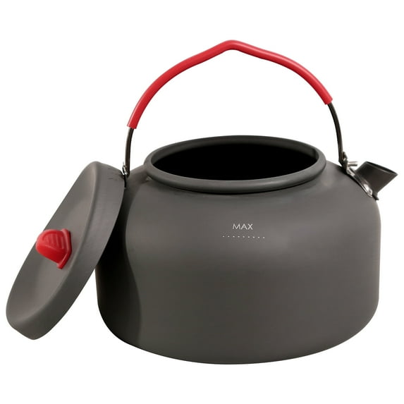 REDCAMP 1.4L Medium Outdoor Camping Kettle, Aluminum Water Pot with Carrying Bag, Compact Lightweight Tea Kettle