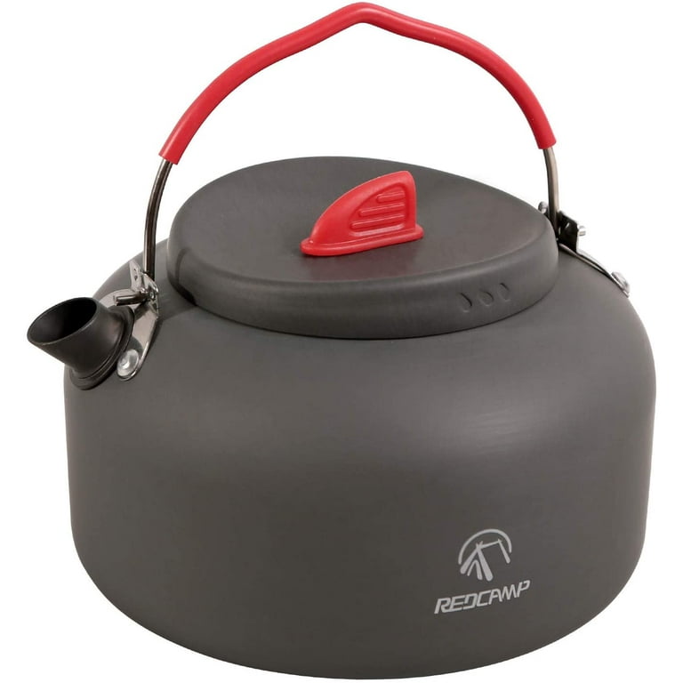 REDCAMP 0.8L/0.9L/1.4L Outdoor Camping Kettle, Aluminum Tea Kettle with  Carrying Bag, Compact Lightweight Coffee Pot 0.8L Mini