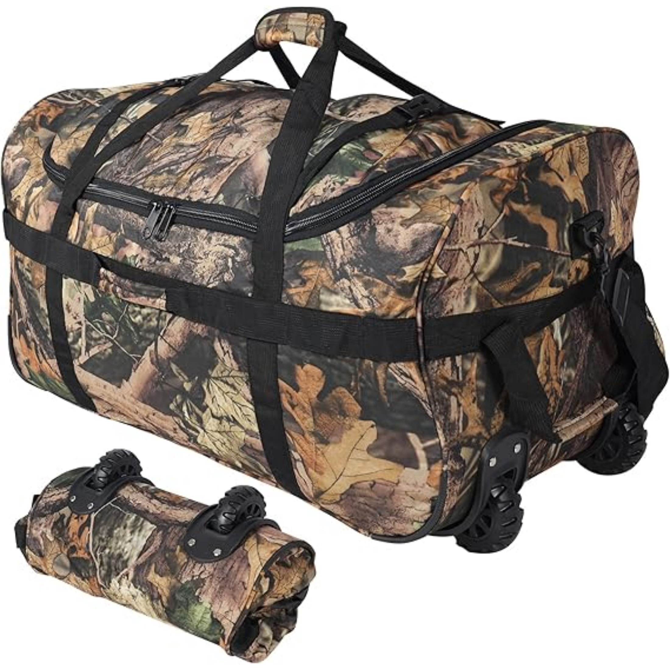 REDCAMP 120L Extra Large Rolling Duffle Bag with Wheels, Foldable Travel Luggage Waterproof Collapsible Design with Shoulder Straps