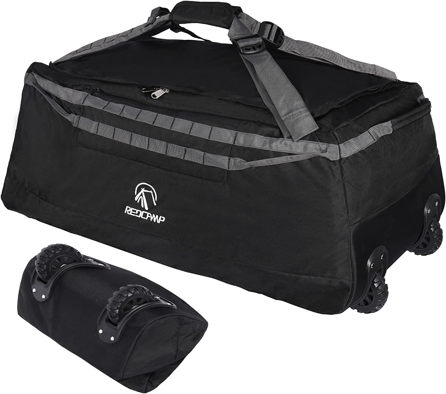 REDCAMP 140L Foldable Duffle Bag with Wheels and Backpack Straps, 1680D ...