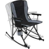Ozark Trail Tension 2 in 1 Mesh Rocking Camp Chair, Gray and Black, Detachable Rockers, Adult