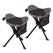 REDCAMP Portable Tripod Stool for Camping, Hiking, Sports - 2 Pack Lightweight Foldable Camp Seat, 600D Oxford, Black