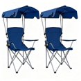thumbnail image 1 of REDCAMP 2 Pack Portable Camping Chair with Canopy Heavy Duty Outdoor Folding Chair with Shade 600D Oxford Canopy Chair for Beach Fishing Lawn Picnic Sports Dark Blue, 1 of 9